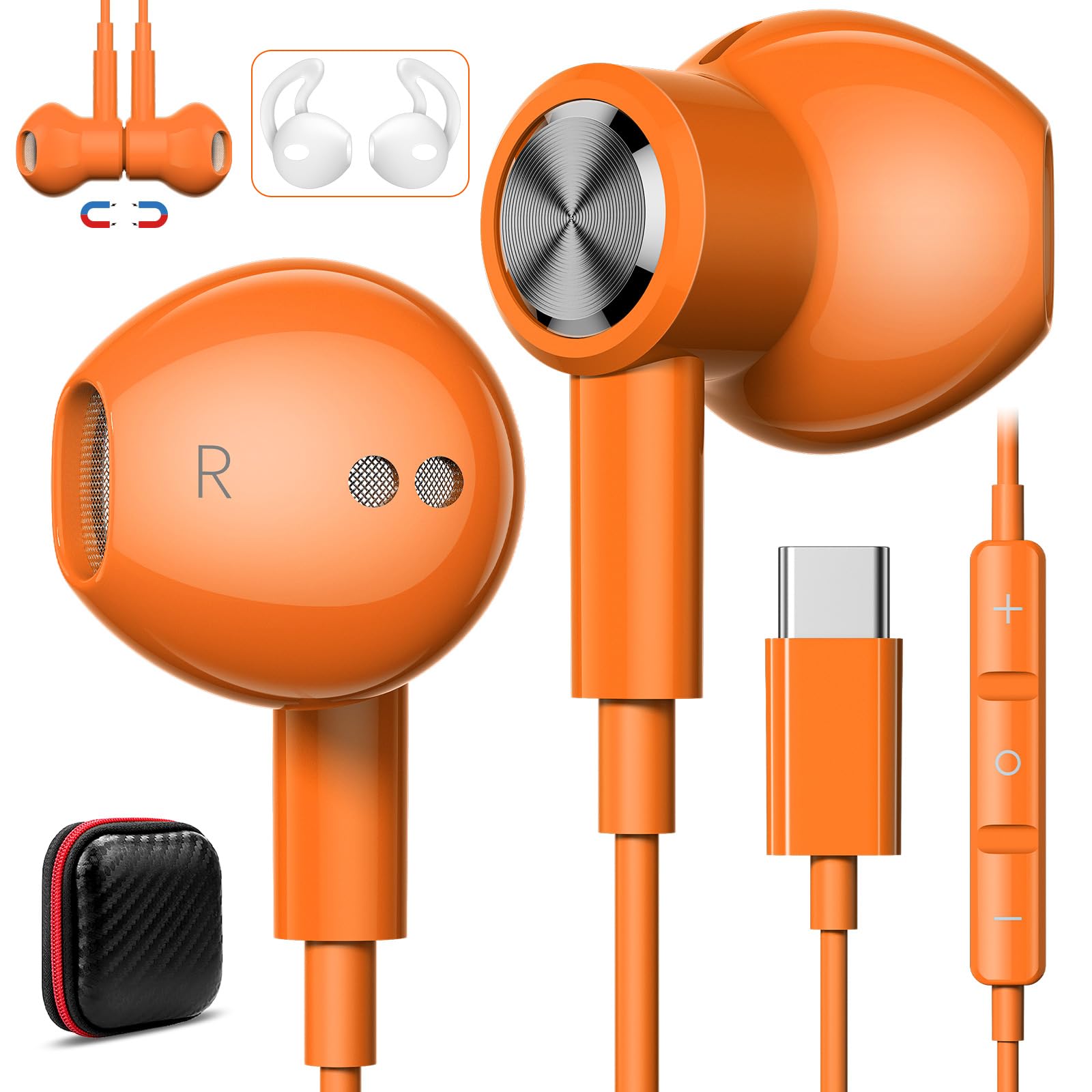 Amazon.co.jp: Jelanry 磁気USB-C有線イヤホン HiFiステレオヘッドホン